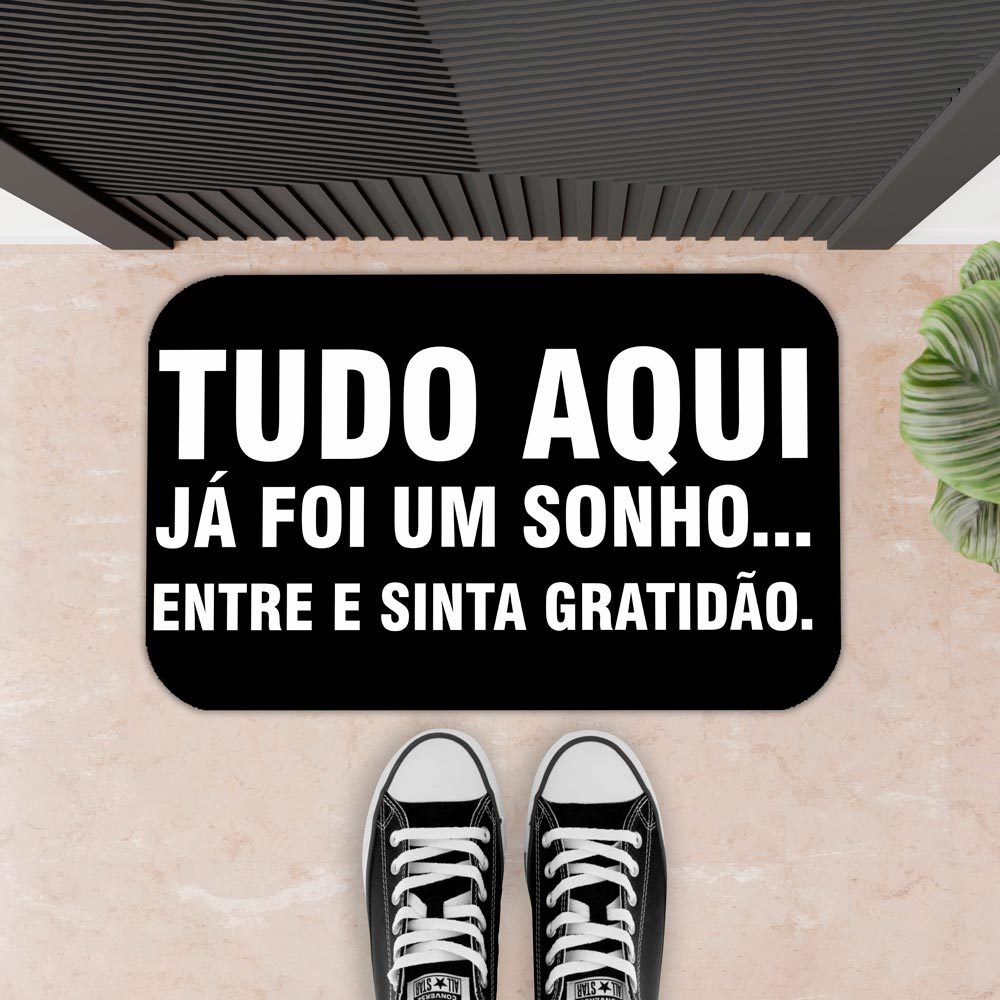 Tapete Para Porta - 34x60cm - 2mm - TUDO AQUI JÁ FOI UM SONHO