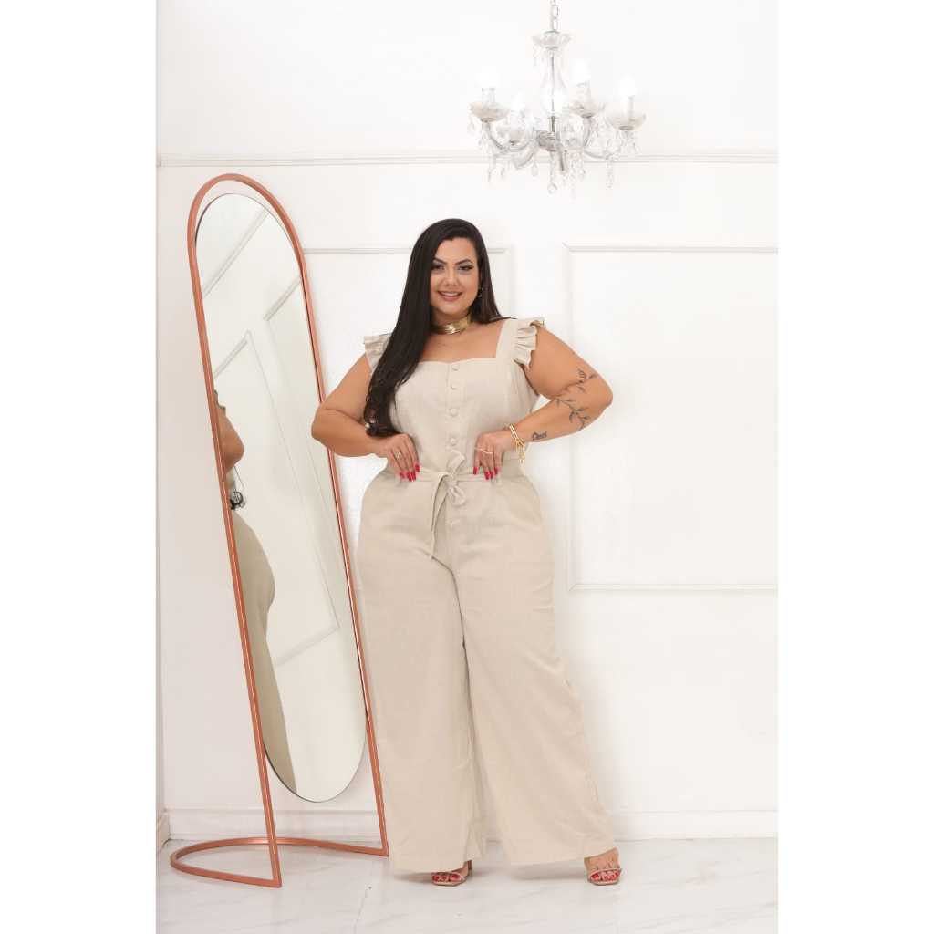 Macacão Plus Size em Linho.