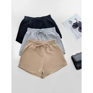 kit short 3pcs moletinho de verao cordao feminina