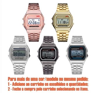 KIT COM 5 RELÓGIO RETRÔ WR DIGITAL LED UNISSEX ELETRONIC VINTAGE para Masculino e feminino