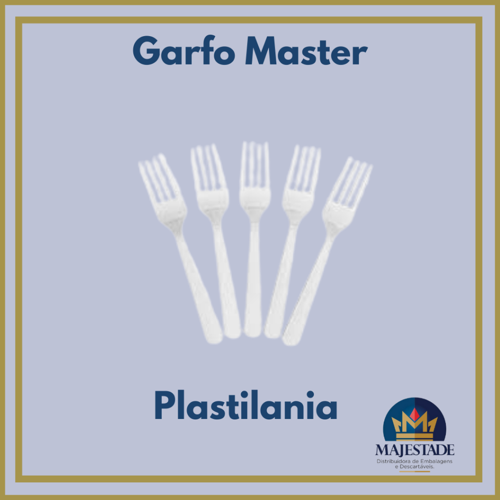 Garfo Master Reforçado Branco - Plastilânia - 50 ou 100 unidades