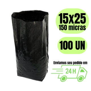 Saco plastico 15x25 para mudas saquinho para plantar - 100 unidades