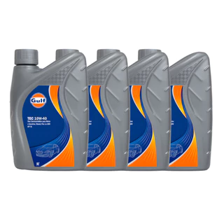 4x GULF Óleo 10W40 SL Lubrificante TEC Semissintético 10W-40 API SL - 1L