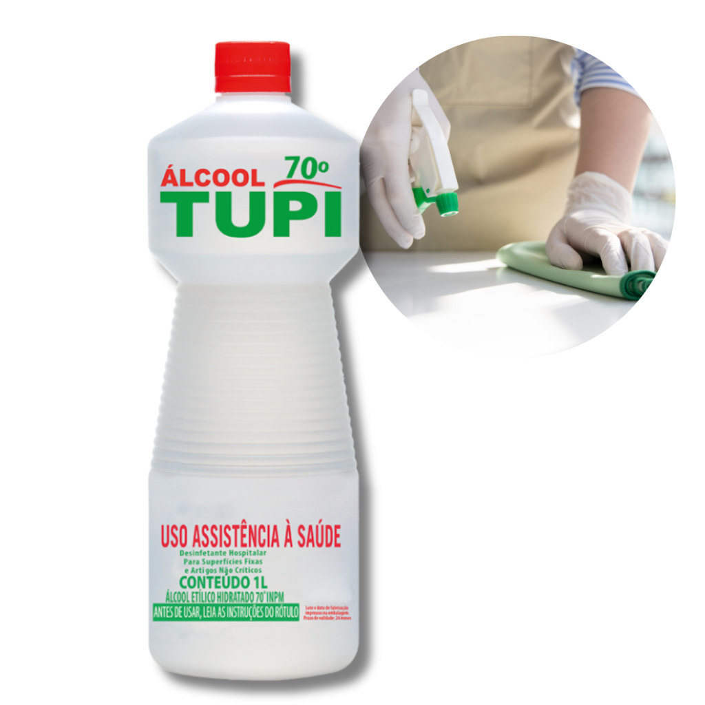 Álcool Liquido Tupi 7 0 frasco Limpeza Antibacteriano Desinfetante Limpa em Geral