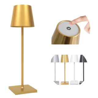 Luminária Abajur Sem Fio Ideal para Iluminar Quarto, Sala, Escritório - Recarregável, Portátil, Sistema Touch Screen, - 3 Diferentes Tons de Luz, Dimmer para Controle de Intensidade de Luz - Acompanha Cabo USB