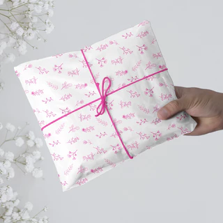Papel Seda Estampado Floral Pink 50 unidades