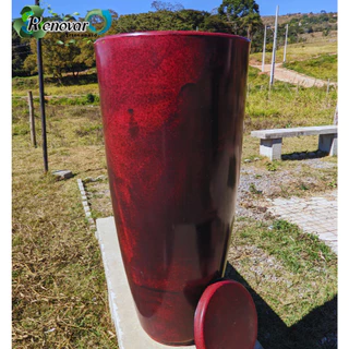 Vaso De Planta Grande Cone Brilhante Luxo Decorativo G