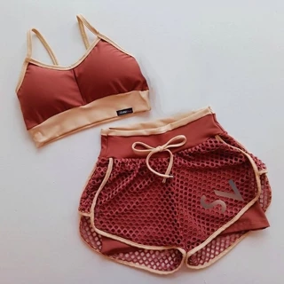 Conjunto Academia Premium Short Dublo + Top Poliamida