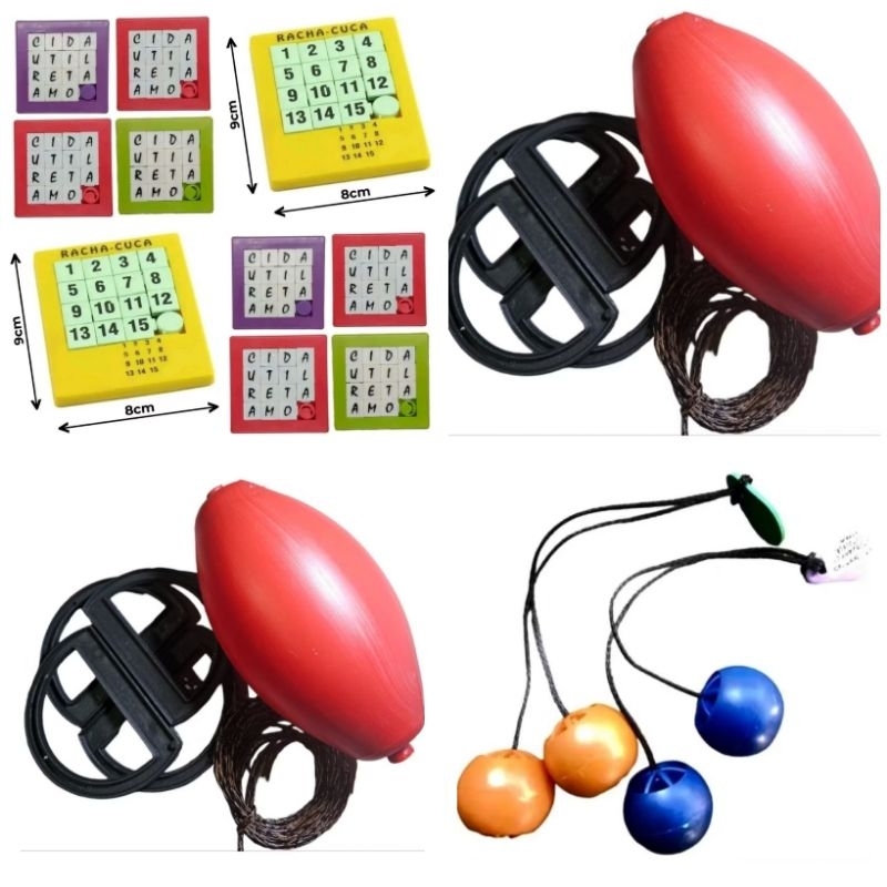 KIT 15 BRINQUEDOS SENDO 5 VAI E VEM GRANDE+5 BAT BAG+5 RACHA CUCA ...