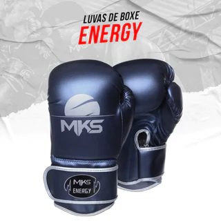 Luva de Boxe e Muay Thai Mks Energy Azul Mks Combat