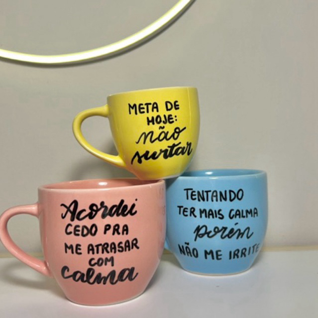 Xícara Personalizada Com A Sua Frase | Shopee Brasil