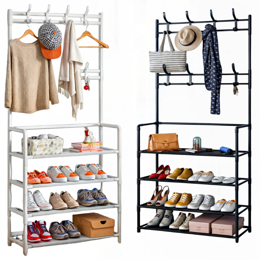 Sapateira Arara Cabideiro Roupas Organizador Sapatos Ganchos Organizadora Rack Porta Hall Closet