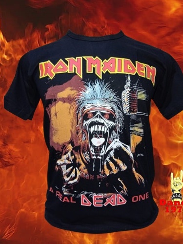 Maglietta Ufficiale Iron Maiden 'A Real Dead One' – Nera, In Cotone, Unisex, Per Adulti E Ragazzi, Autentico Merch Heavy Metal