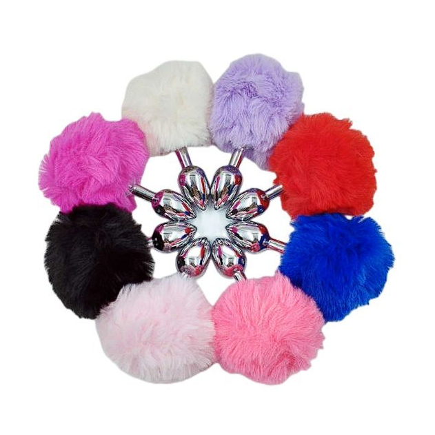 Plug Anal em Aço Pompom de Coelho - Tamanho - P