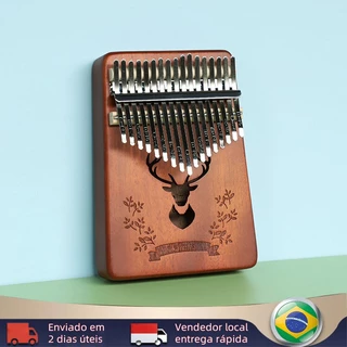 Kalimba Piano De Polegar 17 Teclas Portátil Madeira Africano