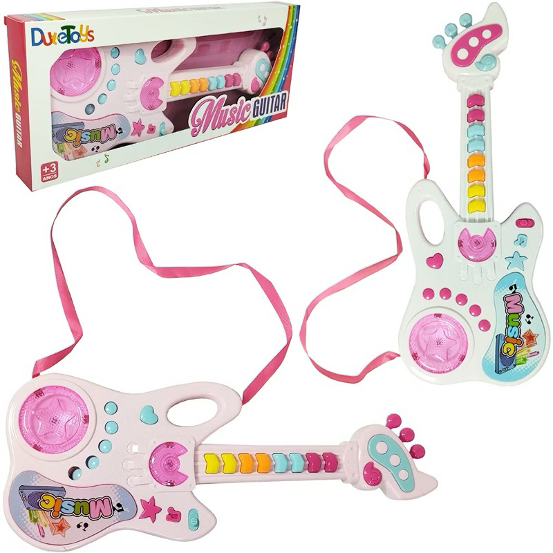 Guitarra Musical Infantil Som E Luz Brinquedo Instrumento Musical | Shopee  Brasil