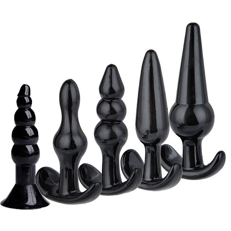 Kit 5 Plug anal Diferentes Tamanhos Escalonados Em Silicone