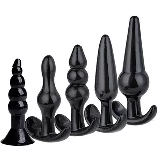Kit 5 Plug anal Diferentes Tamanhos Escalonados Em Silicone