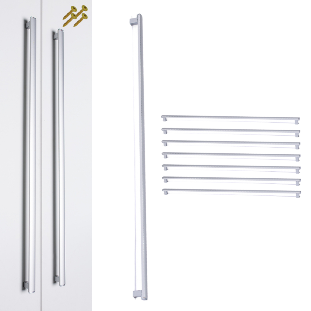Kit 8 Puxador 256mm Tsla Alumínio Móveis Armário Roupeiro