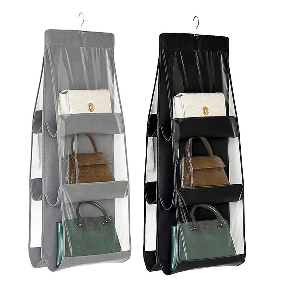 Kit 2 Organizador Multiuso Suporte De Bolsas Com Cabide Para Guarda Roupas — foto 2 de 4