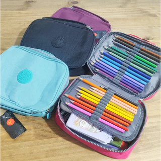 Estojo Escolar Com Alça zíper Nylon bem grande- Tactel 100 Pens Com Divisória-HX6453