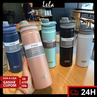 Garrafa de Água 750ML Aço Inoxidável Portátil Copo Isolamento Térmico Esportiva Academia com Alça