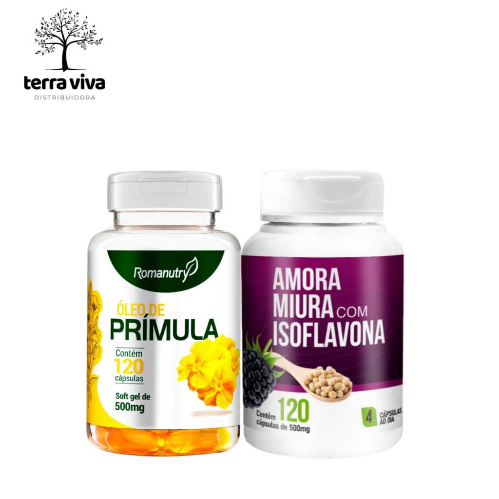 Kit Oleo de Primula + Amora com Isoflavona 120 capsula - Envio Imediato ...