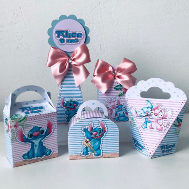 Kit Festa Personalizados Stitch e Angel Lembrancinhas Caixinhas para ...