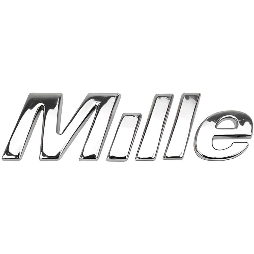 Emblema Letreiro Porta-Mala Uno Escrita Mille Cromada