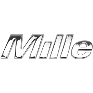 Emblema Letreiro Porta-Mala Uno Escrita Mille Cromada