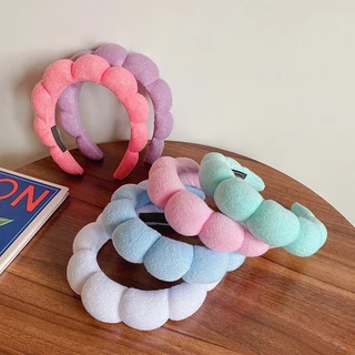 Minimalista Bandas De Esponja Nuvem Colorida Para Cabelos Femininos