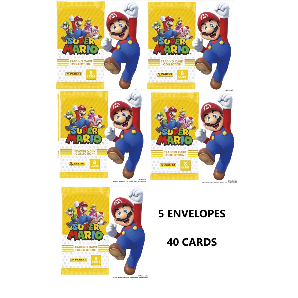 Super Mario Tc Cards: 40 Cards (5 Envelopes) - Oficial Panini | Shopee ...