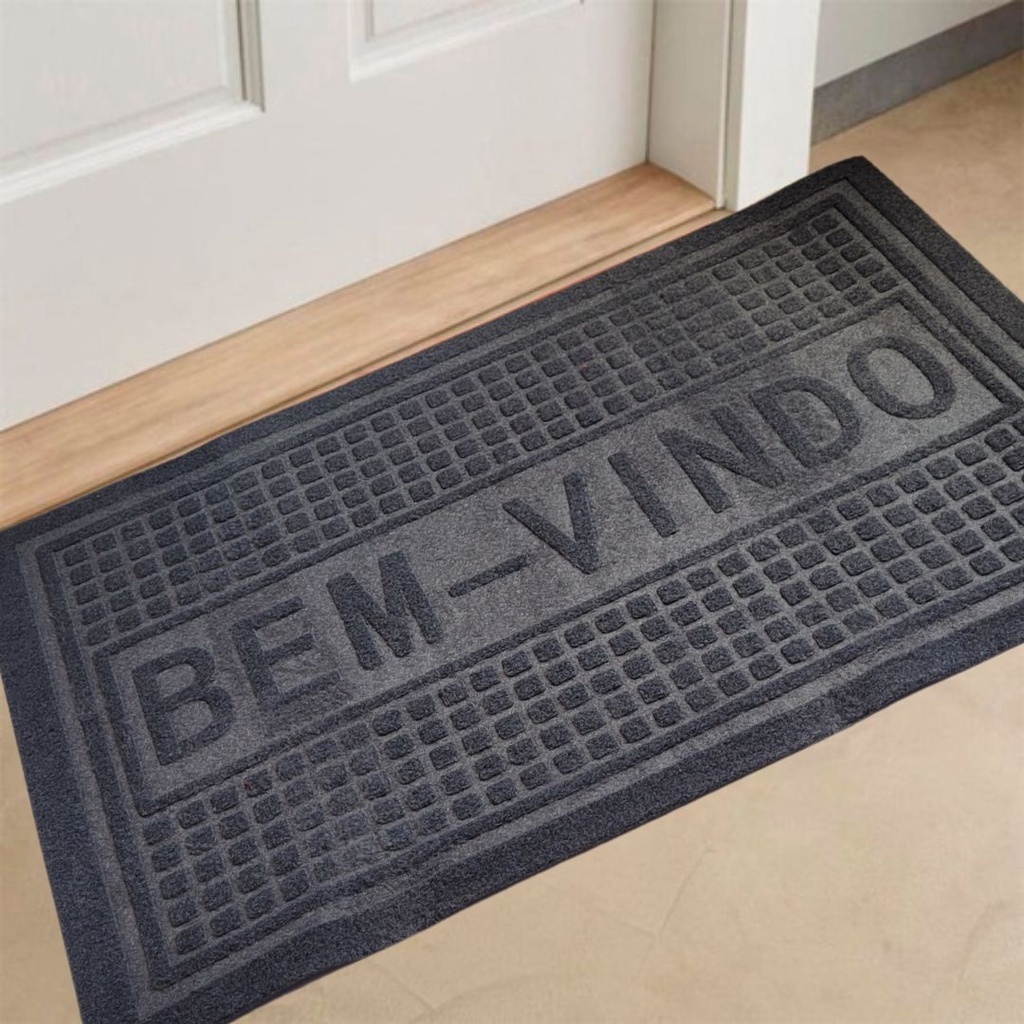 Tapete Capacho Carpete Bem Vindo Antiderrapante para Porta de Entrada