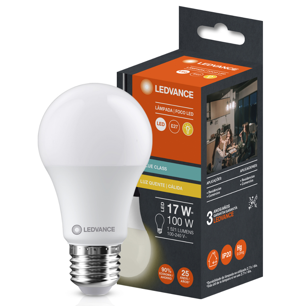 Lâmpada Led bulbo 17w Luz Fria 6500K Osram Ledvance Bivolt Kit Com 5 ou ...