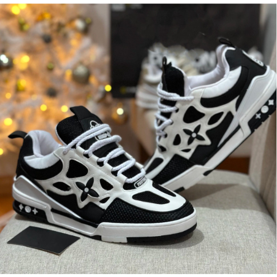 Tênis LV Vuitton Sneaker Grife Cadarço Duplo- Luxo Confortável Leve Masculino Feminino Queima de Estoque - ENVIO IMEDIATO!