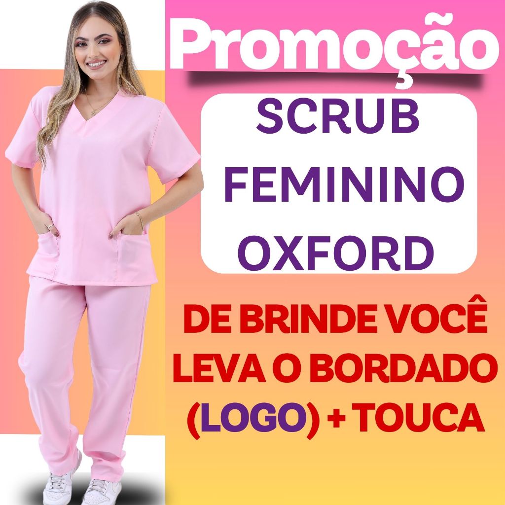 Conjunto Pijama Cirúrgico Scrub Hospitalar Privativo BORDADO LOGO + BRINDE