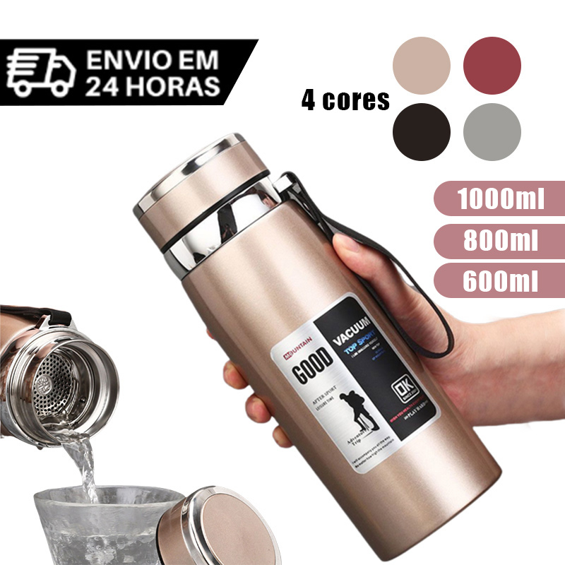 Garrafa Térmica 1000ml Copo Isolamento Duplo Aço Inoxidável A