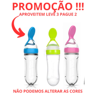 Colher mamadeira dosadora silicone para bebê em Oferta na Shopee