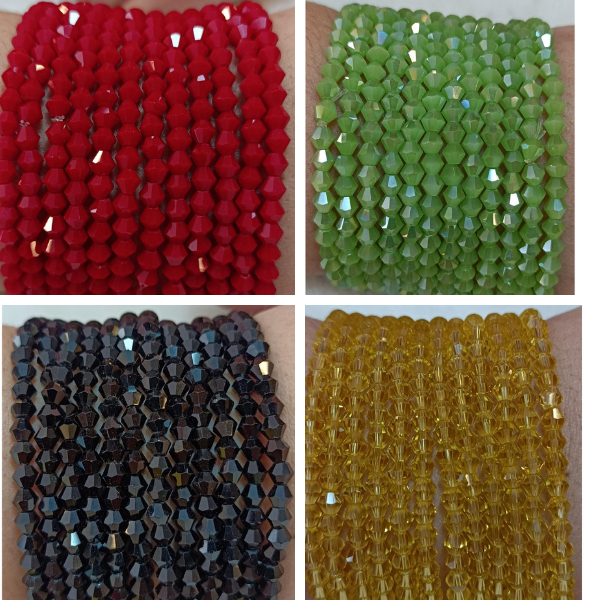 Pulseiras de Cristal 4mm Balão com 12 unidades.