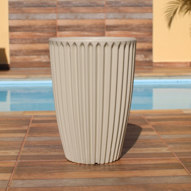 Vaso para Plantas de Polietileno Decorativo Coluna Romana N2 Alto Relevo 3D Luxo