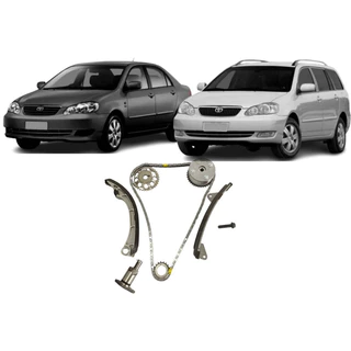 Kit Corrente Distribuição Completo Toyota Corolla Fielder 1.6 1.8 16v 2002 2003 2004 2005 2006 2008