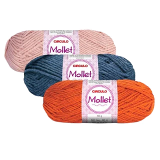 Lã Mollet Círculo 40g 80m | Fio p/ Crochê e Tricô | Novelo Unitário Macio p/ Roupas e Acessórios | Várias Cores em Oferta na Shopee