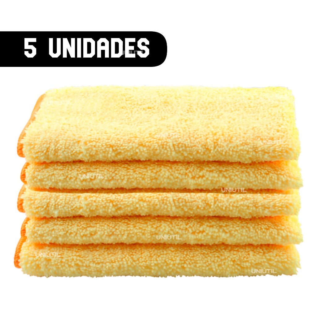 Kit Com 5 Flanelas De Microfibra Premium 40x60