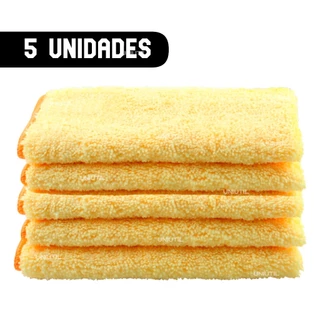 Kit Com 5 Flanelas De Microfibra Premium 40x60