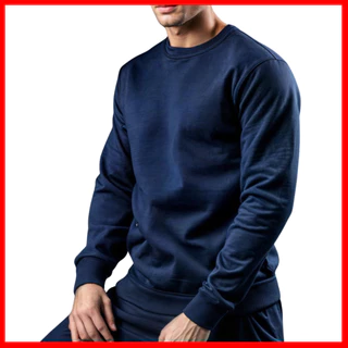 Moletom Masculino Adulto Gola Redonda Blusa De Frio Moleton Gola Careca Adulto Sem Capuz Estiloso Flanelado Liso Sem Estampa Algodão