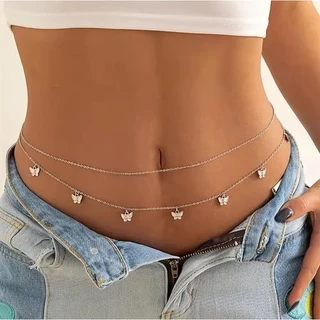 Colar de Cintura Duplo com Borboletas - Elegância e Delicadeza em Cada Detalhe