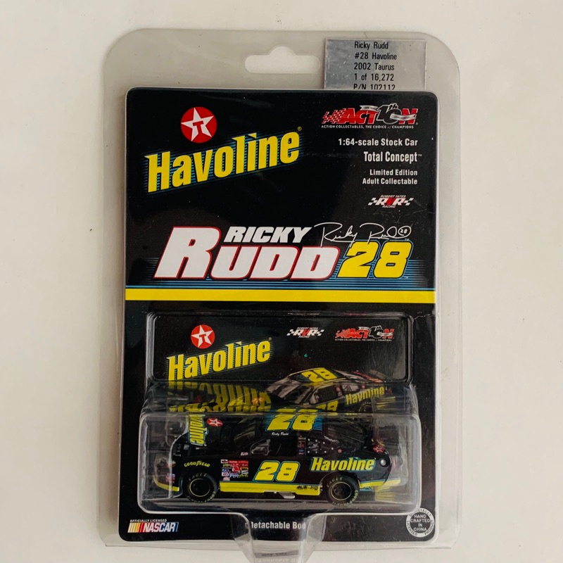 nascar action ricky rudd 28 ford havoline 1/64 ano 2002 limitado ...