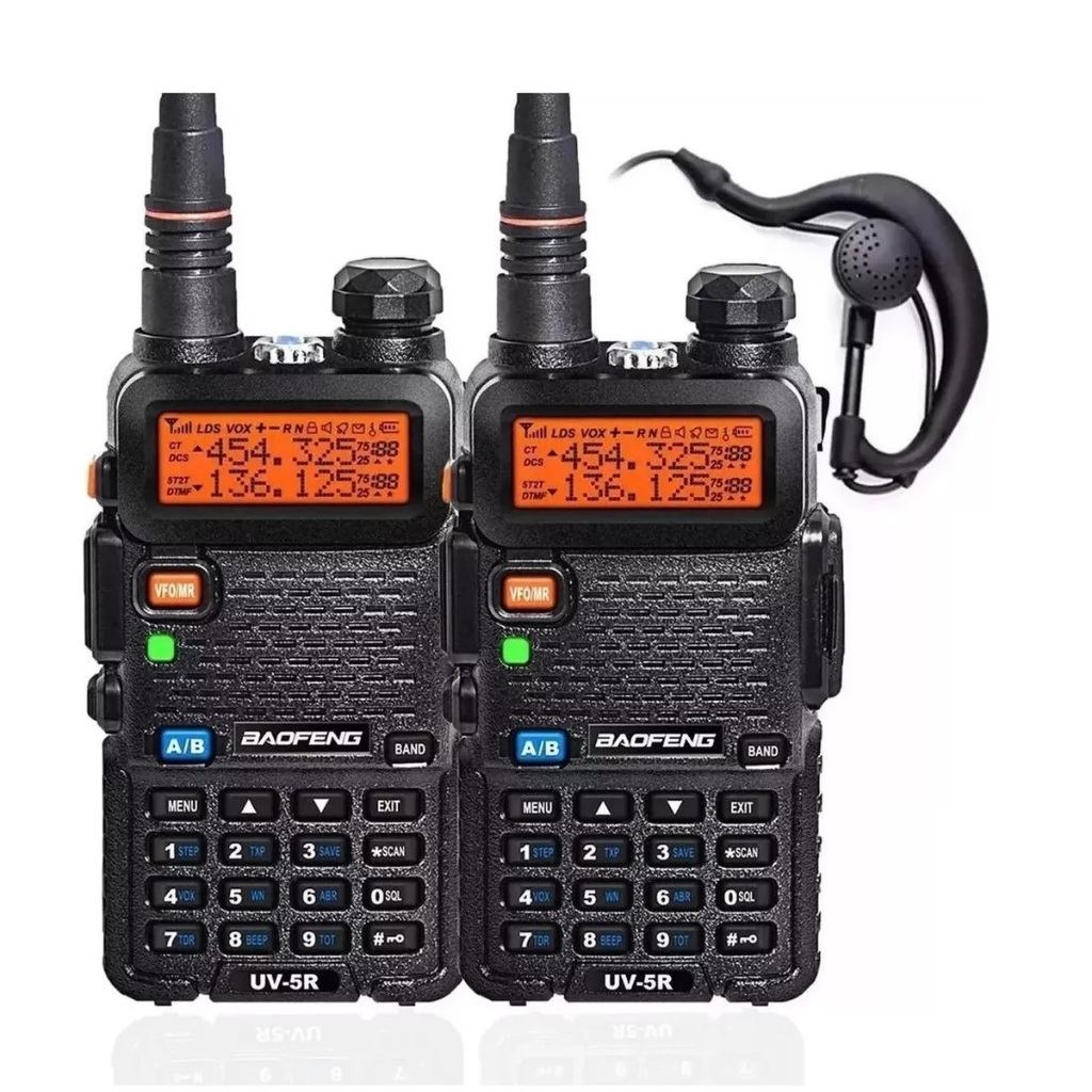 kit com 2 Rádio Ht Baofeng Uv-5r 10w Dual Band Uhf Vhf Prova De Água ...
