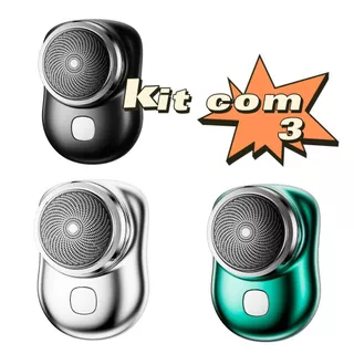 Kit com 3 Mini Barbeador Elétrico À Prova D
