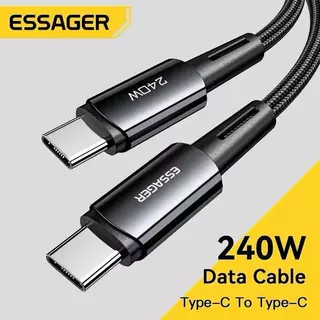 Essager-Cabo USB Tipo C para C, Carregamento Rápido, 6A, Carregador Rápido, Fio C, Macbook Pro, Xiaomi, Huawei, 240W, 2021